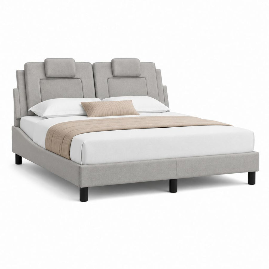 Polsterbett Doppelbett Hellgrau Polyester Rechteckig 180 x 200 cm