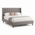 Polsterbett Doppelbett Grau Polyester Rechteckig 160 x 200 cm