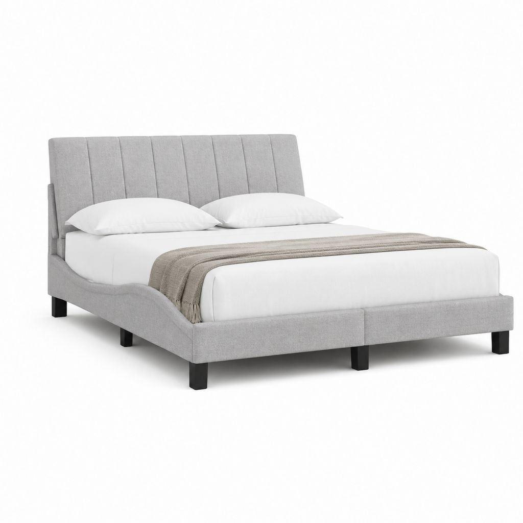 Polsterbett Doppelbett Hellgrau Polyester Rechteckig 160 x 200 cm