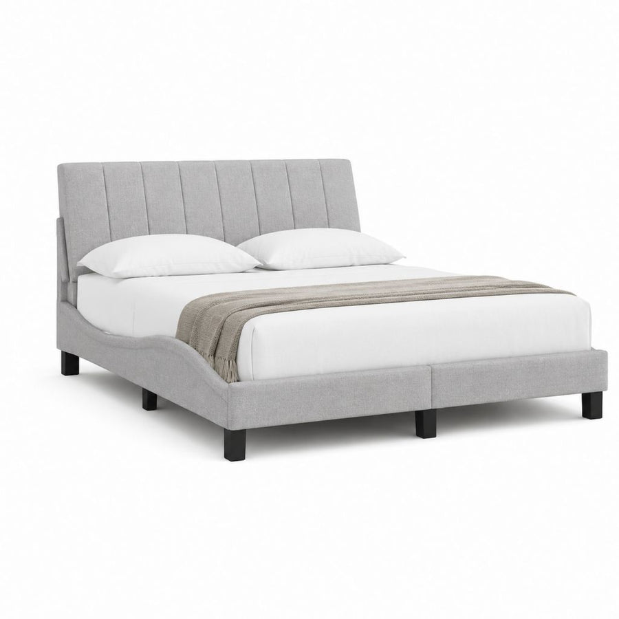 Polsterbett Doppelbett Hellgrau Polyester Rechteckig 160 x 200 cm
