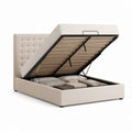 Polsterbett mit Stauraum Beige Polyester Rechteckig 160 x 200 cm
